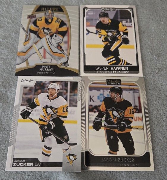Lot of 4 Pittsburgh Penguins NHL Hockey Cards