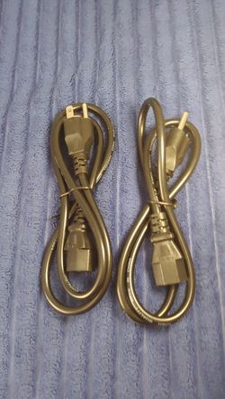 Pair 3 Prong AC Power Cord speaker dj light standard Electrical Cable Universal