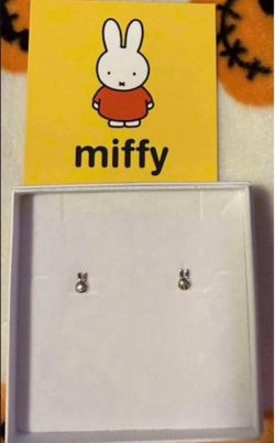 Sterling silver Miffy stud earrings brand new