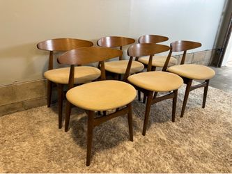 Mid Century Modern Dining Chairs Set of 6