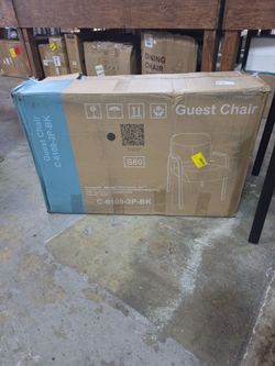 BLACK PU - LEATHER GUEST CHAIRS SET OF 2
