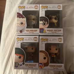 Harry Potter Funko Holiday Set Lot Hermione Granger Ron Weasley Albus Dumbledore 122 123 124 125