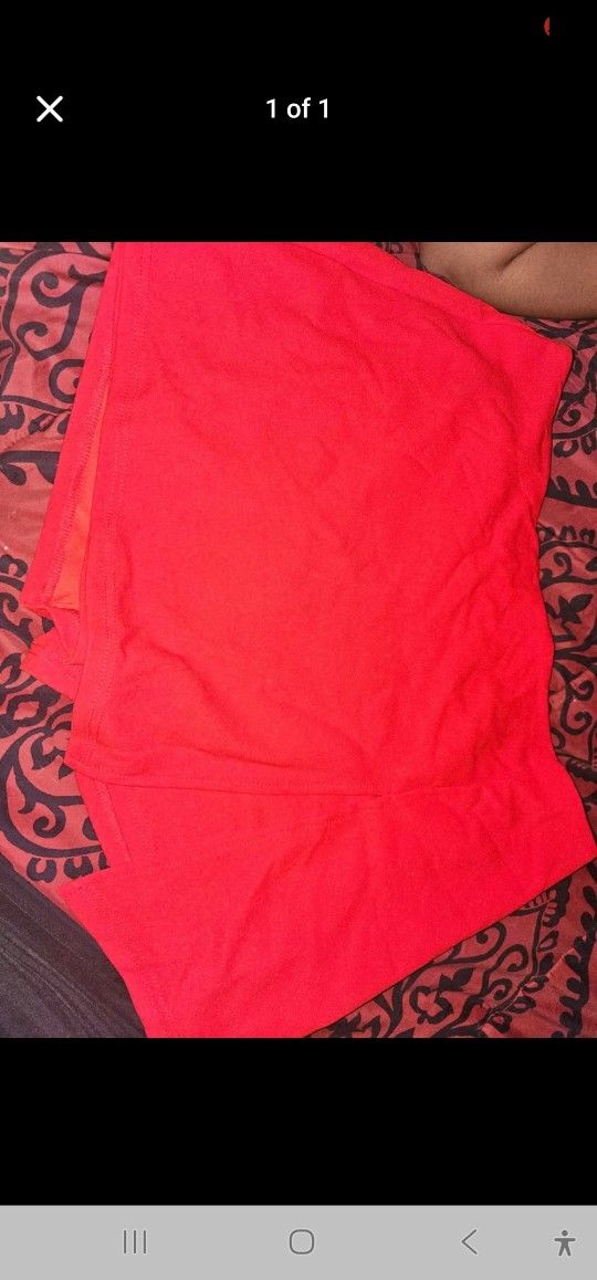 Red skirt with short underneath