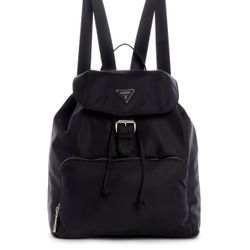  New GUESS Jaxi Large Black Nylon Backpack Gold Hardware $108