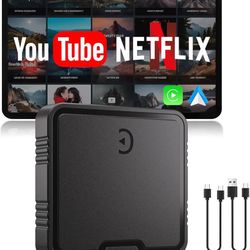 Wireless CarPlay Adapter, 2025 Upgrade, Support Netflix/YouTube/TF Card Plug & Play Dongle with Apple Car Play Ai Box Android Auto Wireless Adapter fo