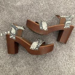 Snake Print Platform Block Heel Steve Madden Sandals