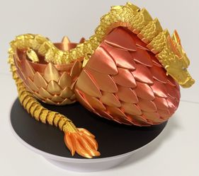 Gold Flexi Articulated 19 inch Dragon with Egg