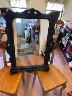 Black polystyrene frame mirror
