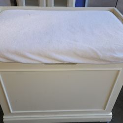 Pier 1 Wood  Storage Bench With Padded Top LIKE NEW 