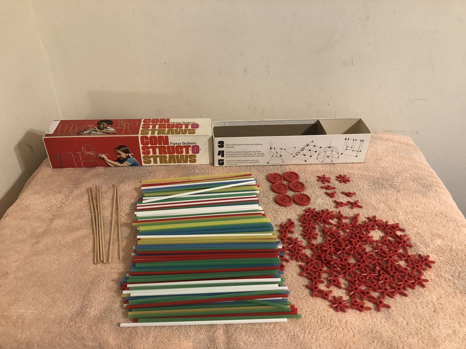 Vintage 1974 Parker Brothers Con Struct O Straws #118 Near Complete