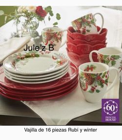 Vajilla Winter Y Ruby De 16 Piezas Nuevas En Sus Cajas