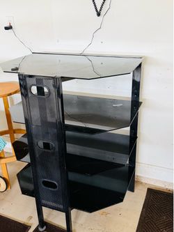 Black glass stand