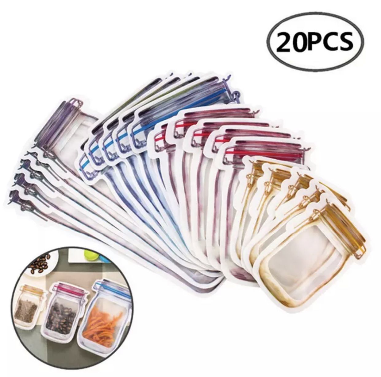 2 20 pcs mason jar bags reusable