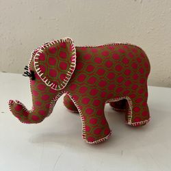 Elephant Stuffed Animal South African Handmade Traditional Shweshwe Fabric