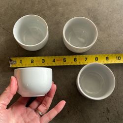 4 White Japanese Tea Cups