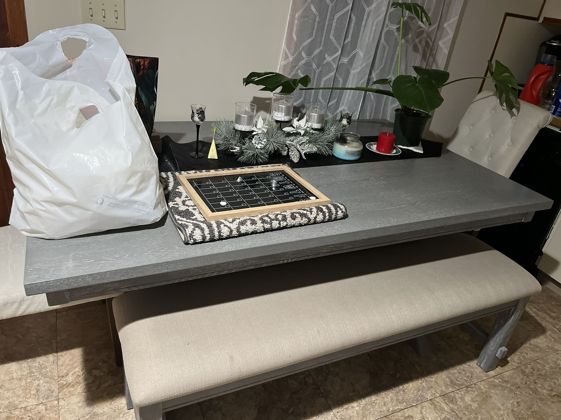 Table With Bench And 2 Chairs