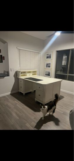 Modular White Wood Desks