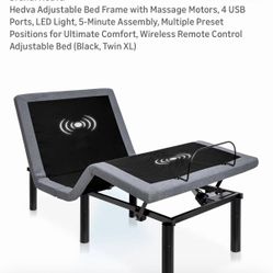 Adjustable bed frame with massager