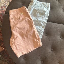 American Eagle Men’s Chino Shorts  – Knee Length – 2 @Size 34 , 2@ Size 36 Salmon & Light Blue