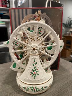 Lenox Holiday Ferris Wheel Musical Centerpiece 12" WORKING W/BOX/ SEE VIDEO