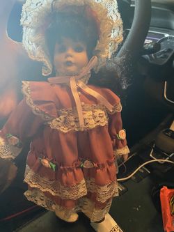 Beautiful Porcelain Light Brown Eyed Doll Limited Edition