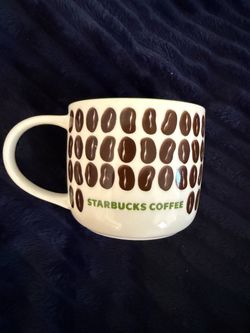 2009 Starbucks Coffee Ceramic Mug Coffee Bean Pattern