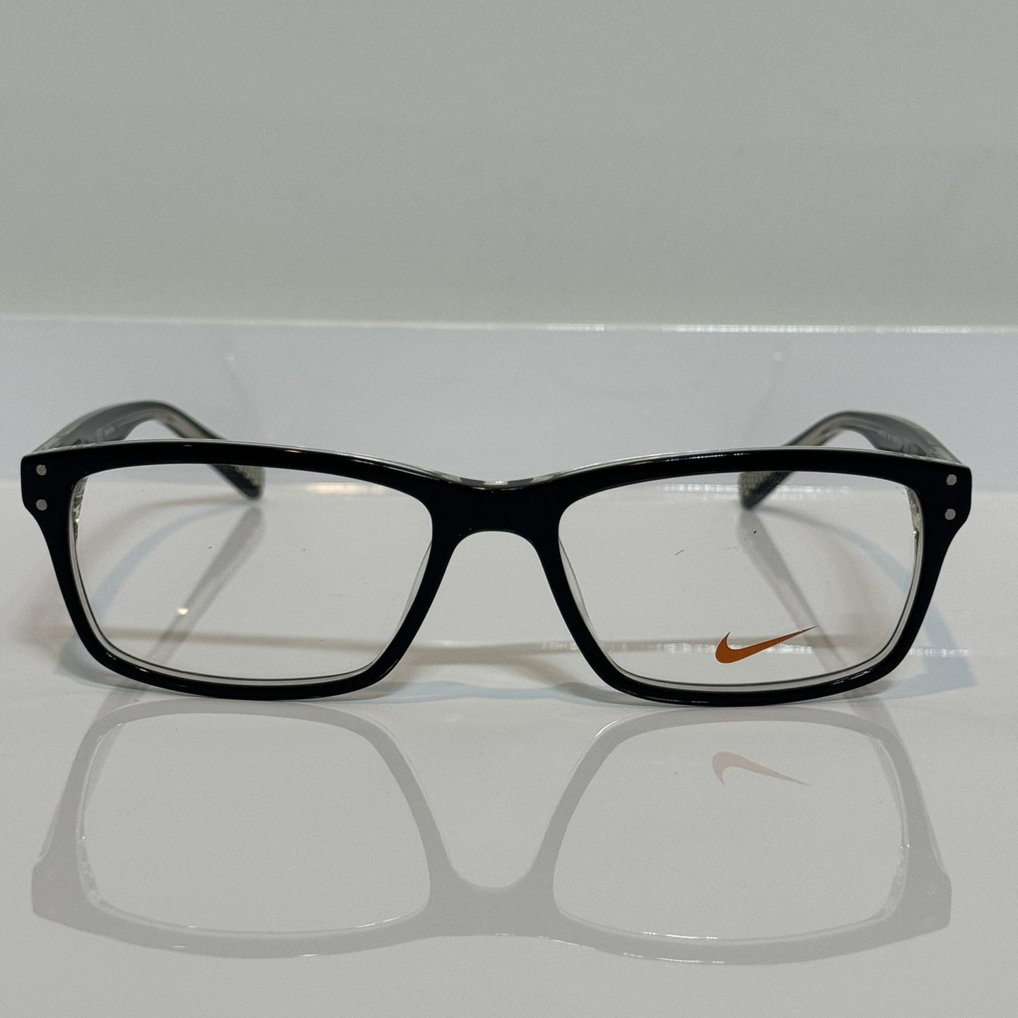 New Nike 7242 Black Crystal Acetate Unisex Eyeglasses 