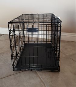 19" Tall Double Door Folding Dog Crate Cage 24" × 17"
