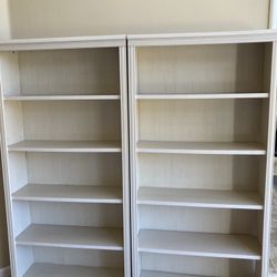 Sauder White Bookshelves (2 Available) Very Firm Solid Shelves