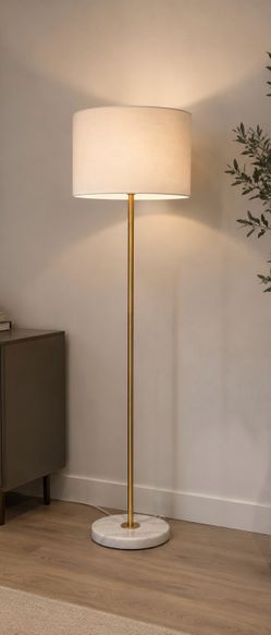 Tall floor lamp dining bedroom white gold marble light fixture