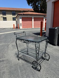 Wrought Iron Bar Trolley/Bar cart