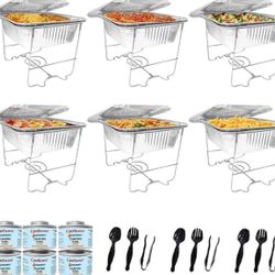 Hot Plate Buffet Set, Disposable Catering Supplies - 6 Pack - Party Food Warmer