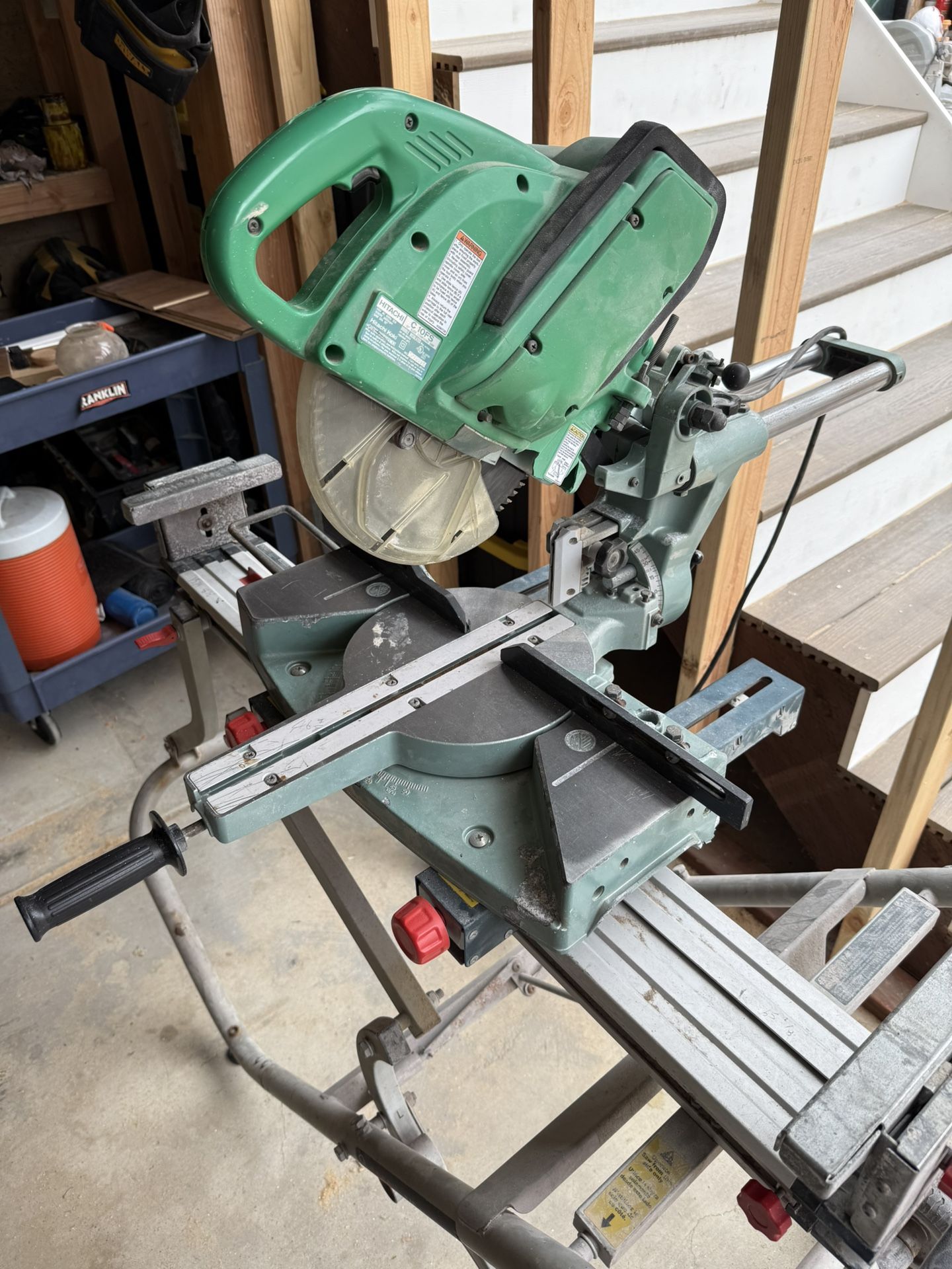 Hitachi 10” Sliding Compound Miter Saw And Rolling Stand