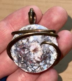 large synthetic diamond pendant