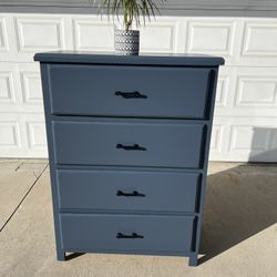 Blue Dresser With Black Hardware