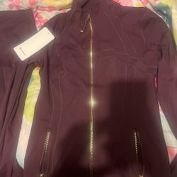 Black plum gold define jacket set