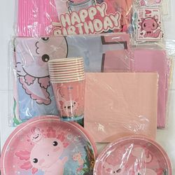 132pcs Axolotl Birthday Decorations 
