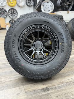 17x9 Lock Wheels Matte Black 6x139.7 + 33” AT Tires