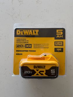 Brand new, 100% authentic OEM DeWalt 20V MAX XR 5.0 Ah Lithium-Ion Battery (Model: DCB205)