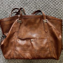 Brown Faux Leather Purse