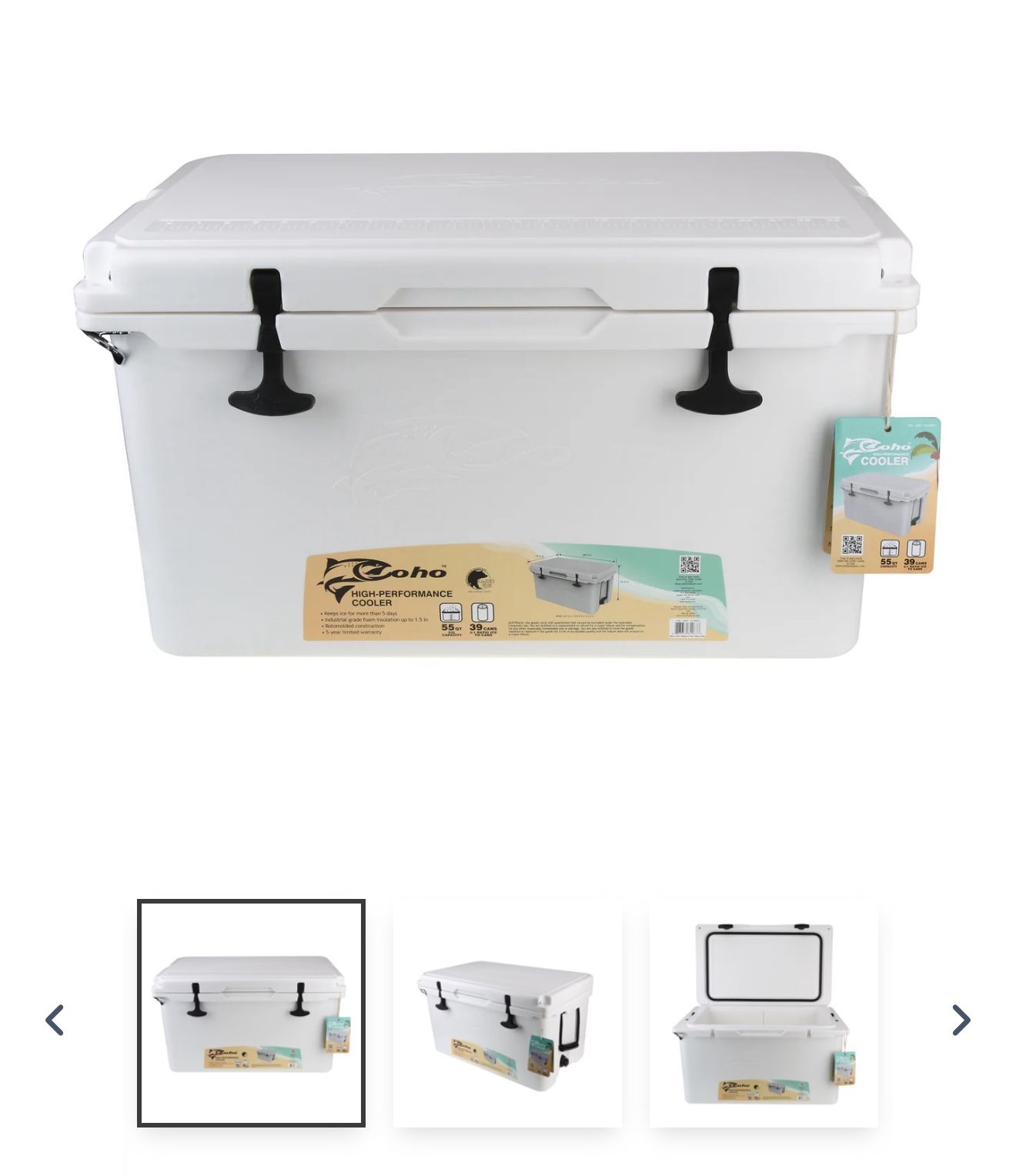 COHO 55 QUART ROTO-MOLDED HARD COOLER