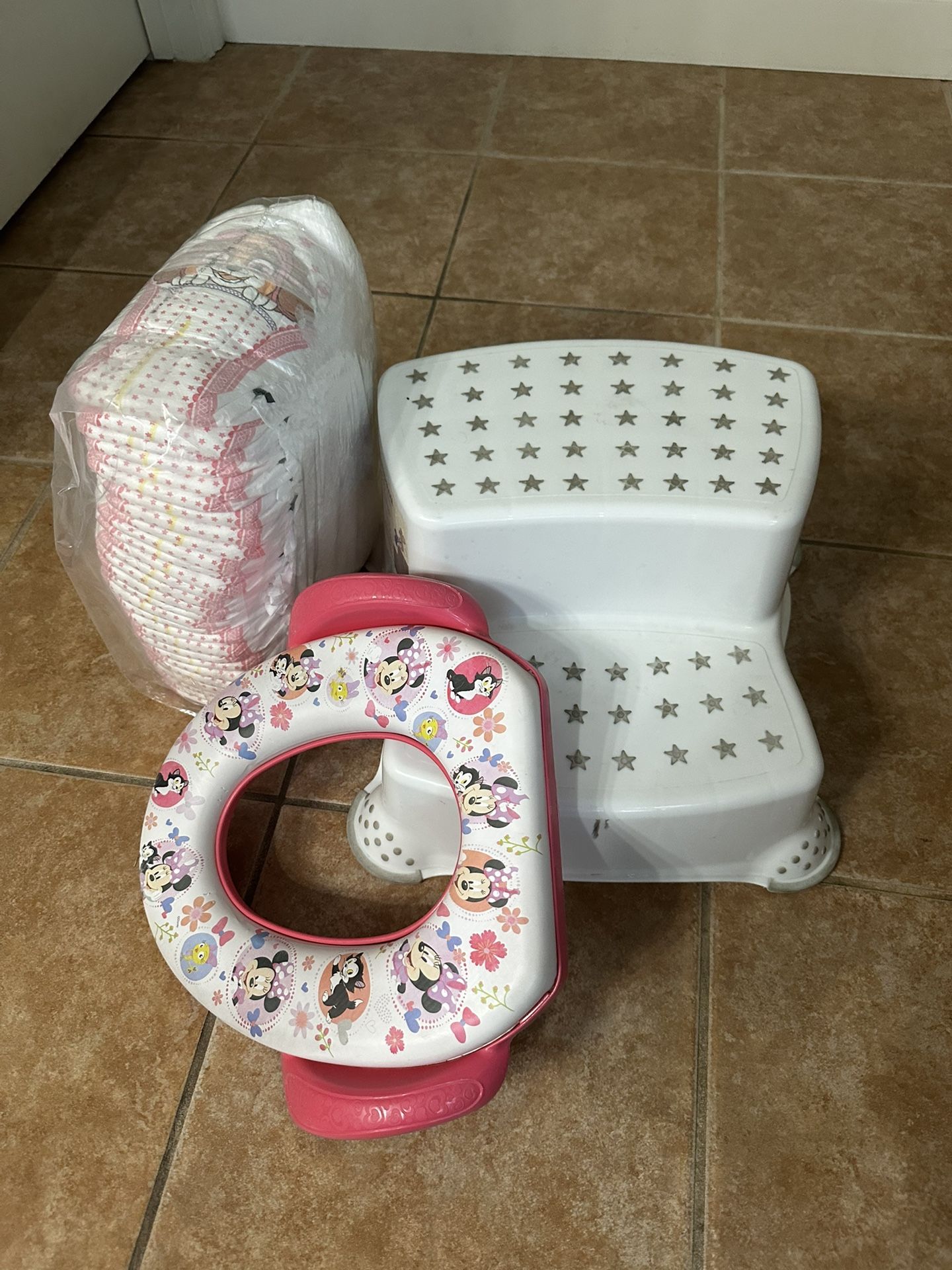 Potty training package stuff , potty seat , pull ups package & step stool