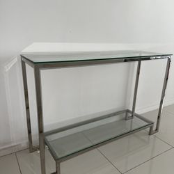 Console Table Glass And Silver. Entryway Hall Table. Living Room Hallway & Foyer Table 