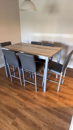 Counter Height Dining Table Set with 6 Chairs