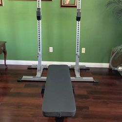 squat rack & bench $120