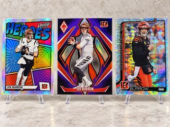 Joe Burrow Cincinnati Bengals Holo Trading Card Lot (3)