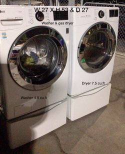 LG Washer And Gas Dryer W/ Pedestals 
