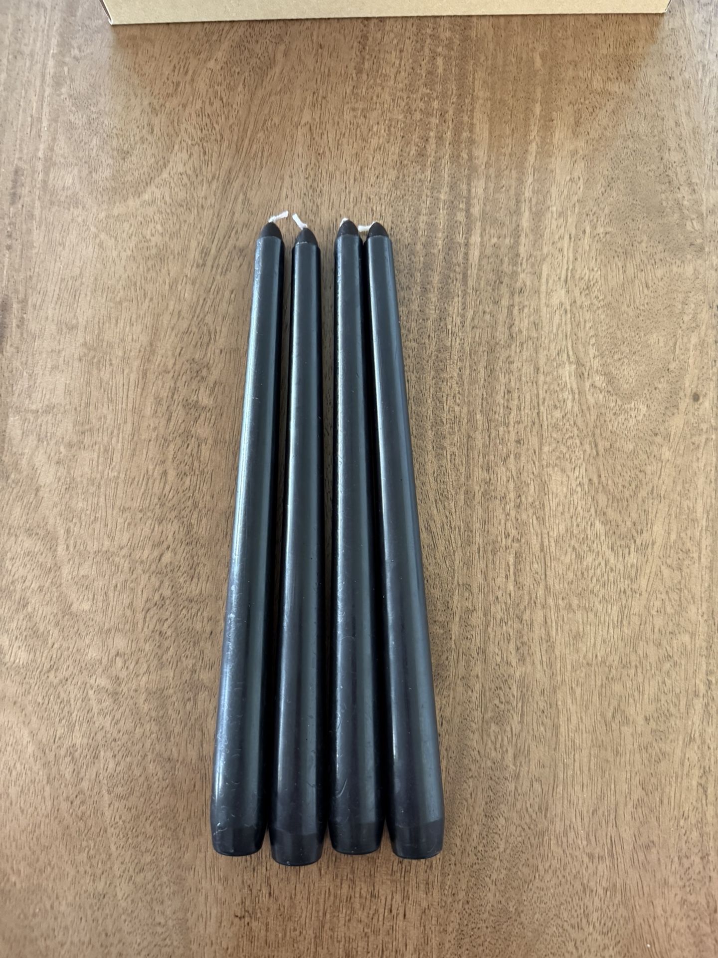10 Pack Black Tapered Candles