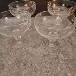 Vintage Princess House Crystal Dessert Glasses 