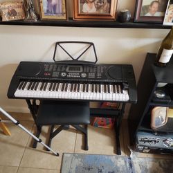 Keyboard Piano With Bench And Headphones 